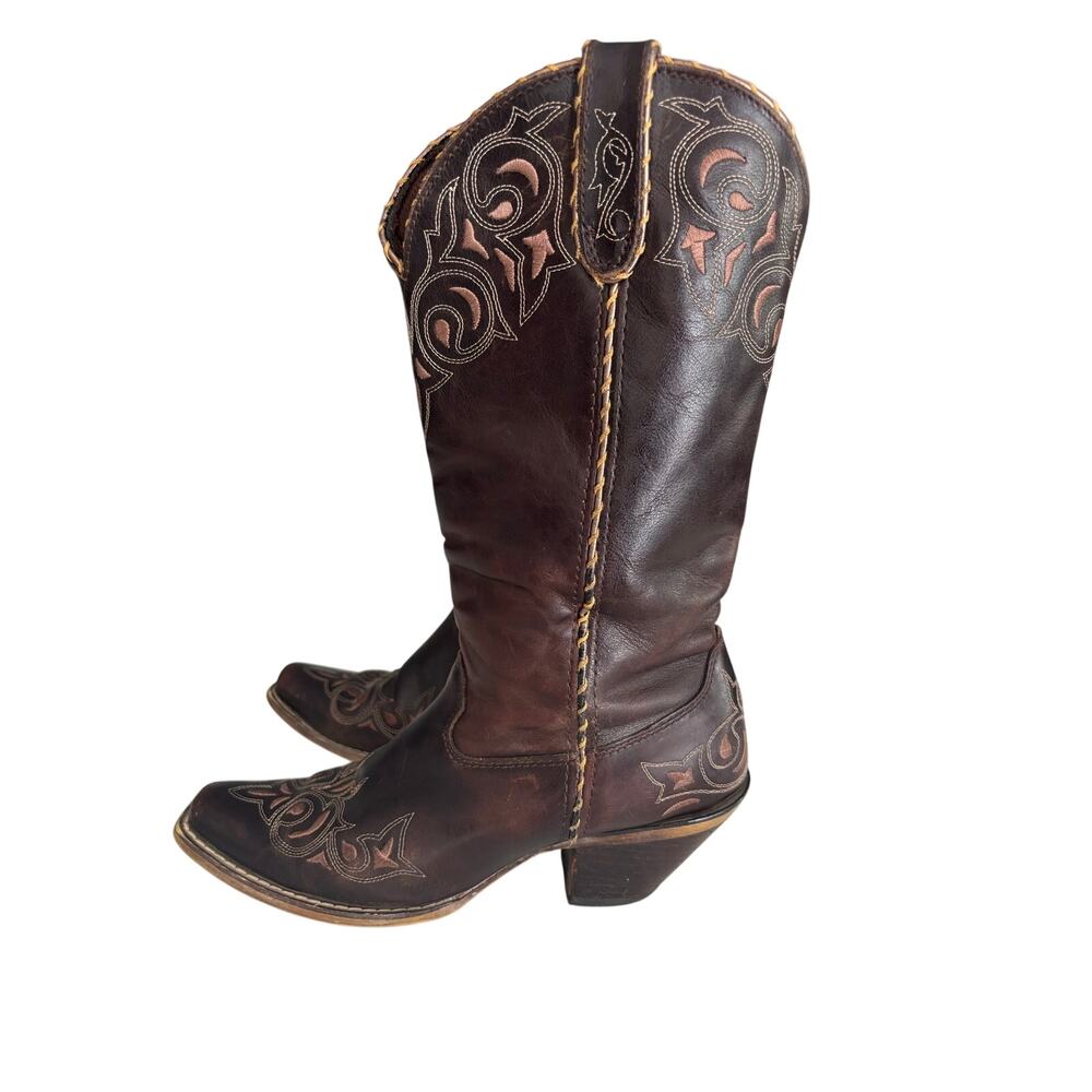 Durango embroidered size 6.5 western cowgirl boots leather snip toe country chic